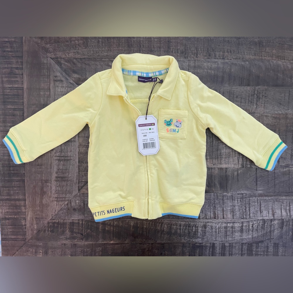 Sergent Major, Boy, Collared Cotton Zip Up, NWT, Pet-free, Smoke-free Home